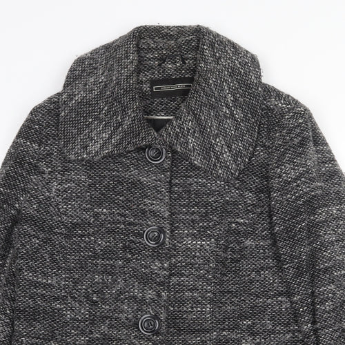 BHS Womens Grey Geometric Jacket Size 14 Button