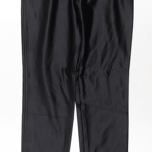 Scirocco Womens Black Nylon Trousers Size 12 Regular Zip - Faux Leather