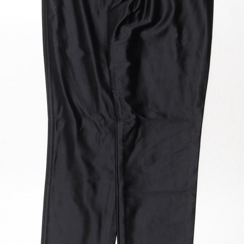 Scirocco Womens Black Nylon Trousers Size 12 Regular Zip - Faux Leather