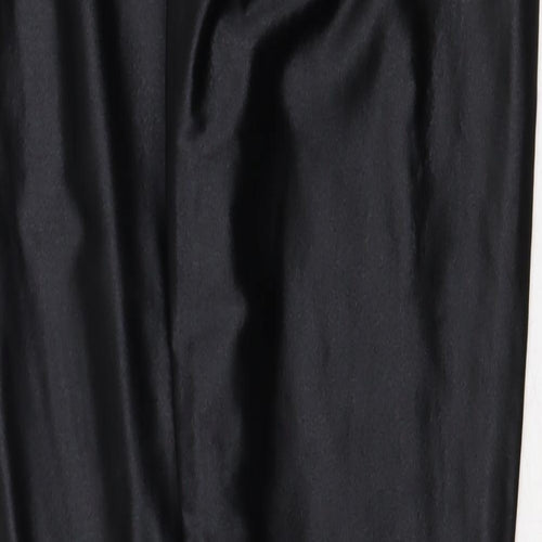 Scirocco Womens Black Nylon Trousers Size 12 Regular Zip - Faux Leather