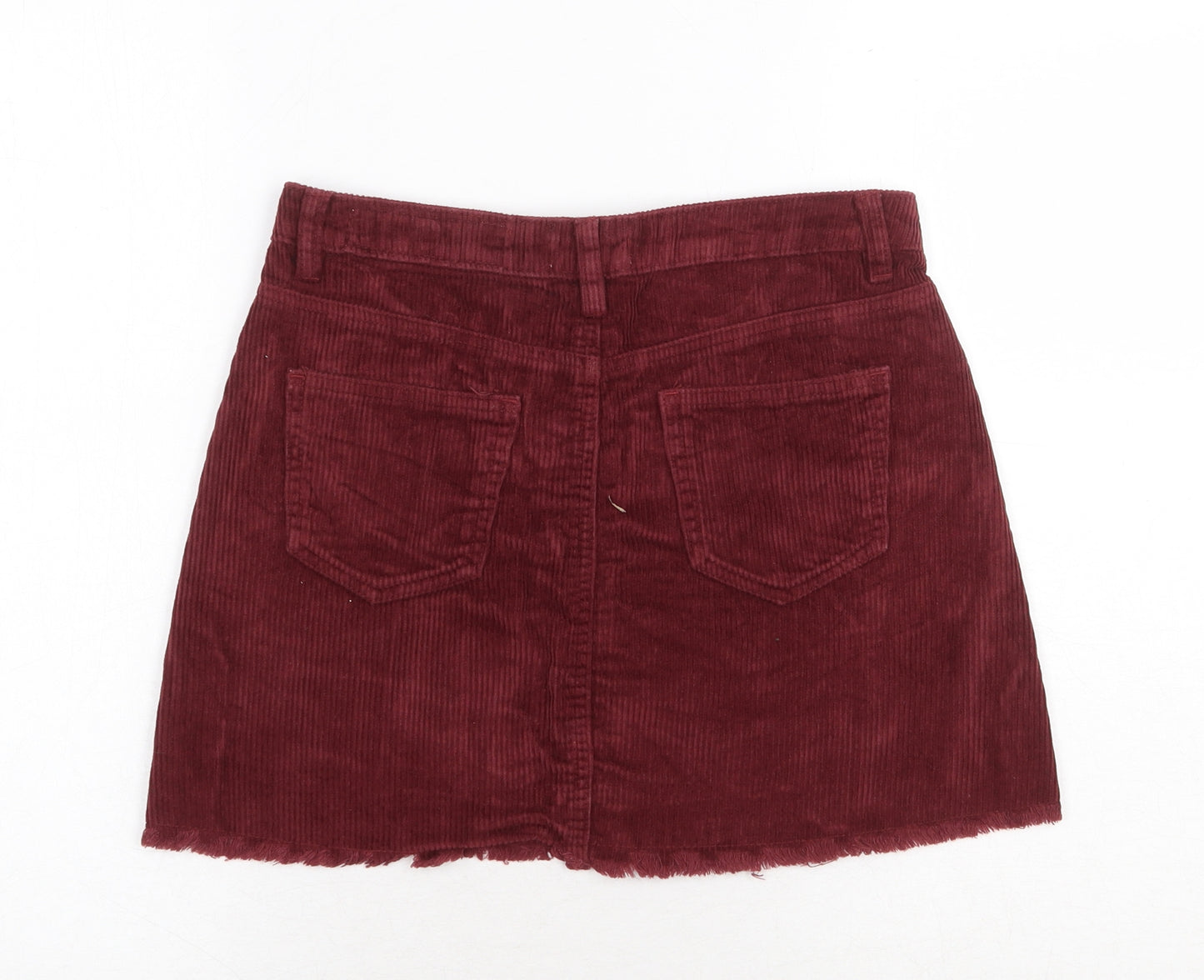 Ondigo Rein Womens Red Cotton Mini Skirt Size 28 in Zip