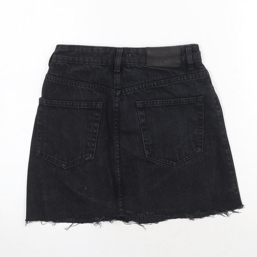 TRF Womens Black Cotton Mini Skirt Size 26 in Zip