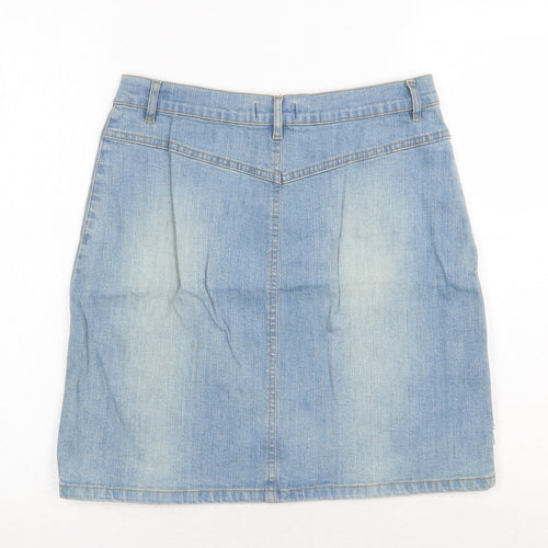NL Jeans Womens Blue Cotton Straight & Pencil Skirt Size 28 in Zip