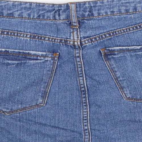 FOREVER 21 Womens Blue Cotton Mini Skirt Size 28 Zip