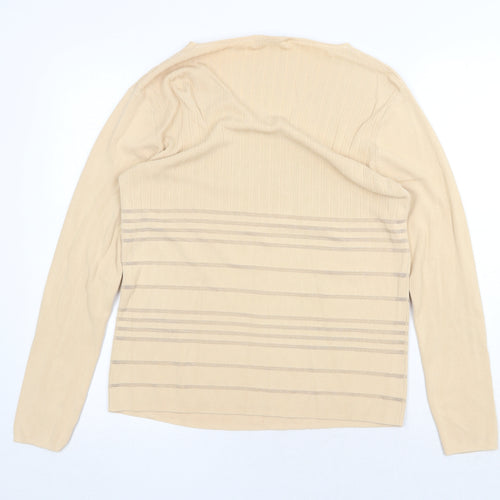 Casamia Womens Beige V-Neck Acrylic Pullover Jumper Size S