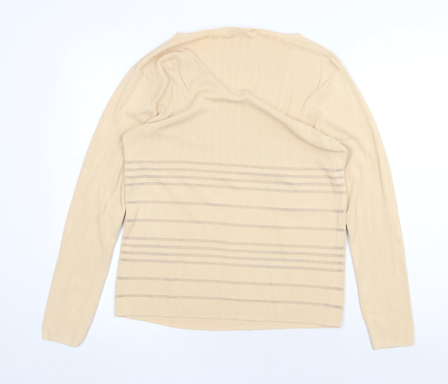 Casamia Womens Beige V-Neck Acrylic Pullover Jumper Size S