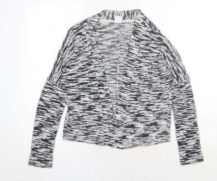 Vera Moda Womens Grey V-Neck Herringbone Cotton Cardigan Jumper Size S