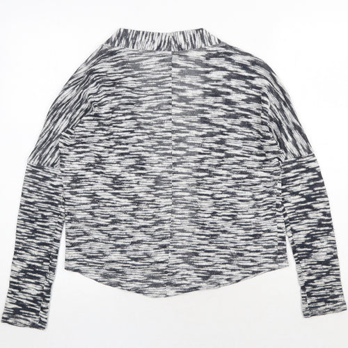 Vera Moda Womens Grey V-Neck Herringbone Cotton Cardigan Jumper Size S