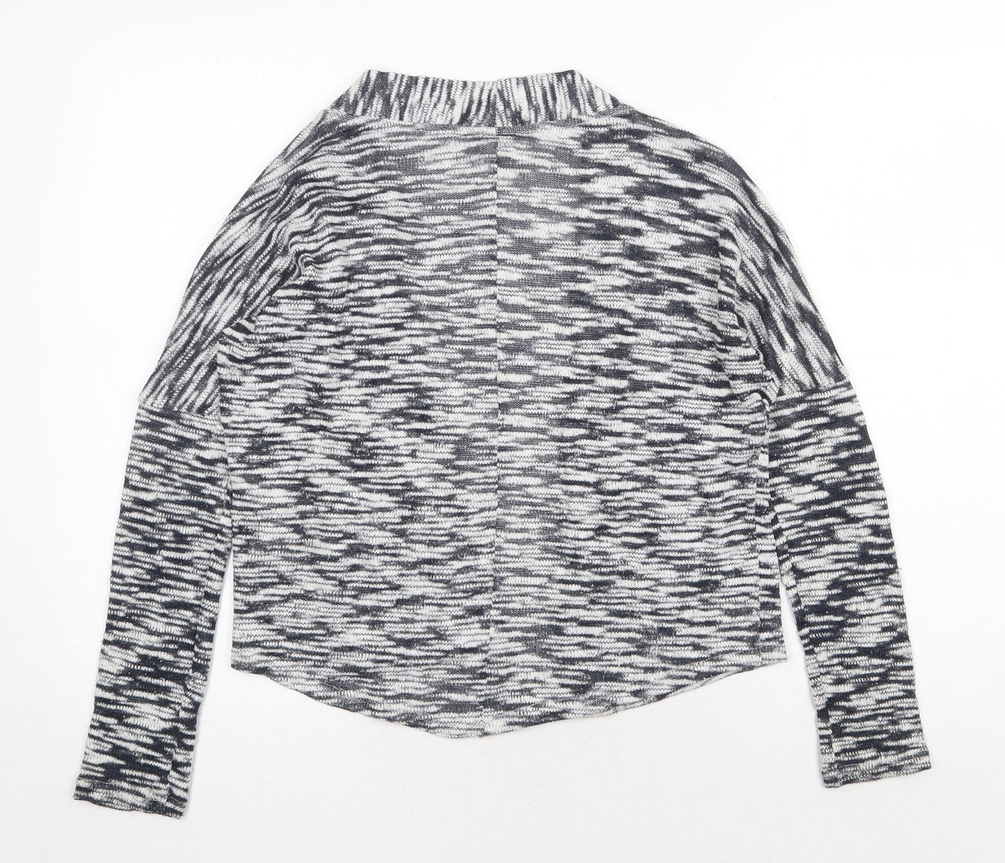 Vera Moda Womens Grey V-Neck Herringbone Cotton Cardigan Jumper Size S