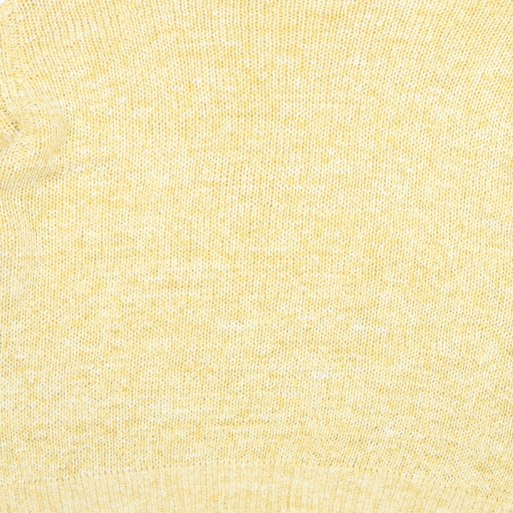 Marks and Spencer Womens Yellow Round Neck Acrylic Pullover Jumper Size S