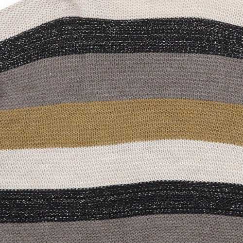 Cameo Rose Womens Multicoloured Boat Neck Striped Acrylic Pullover Jumper Size S