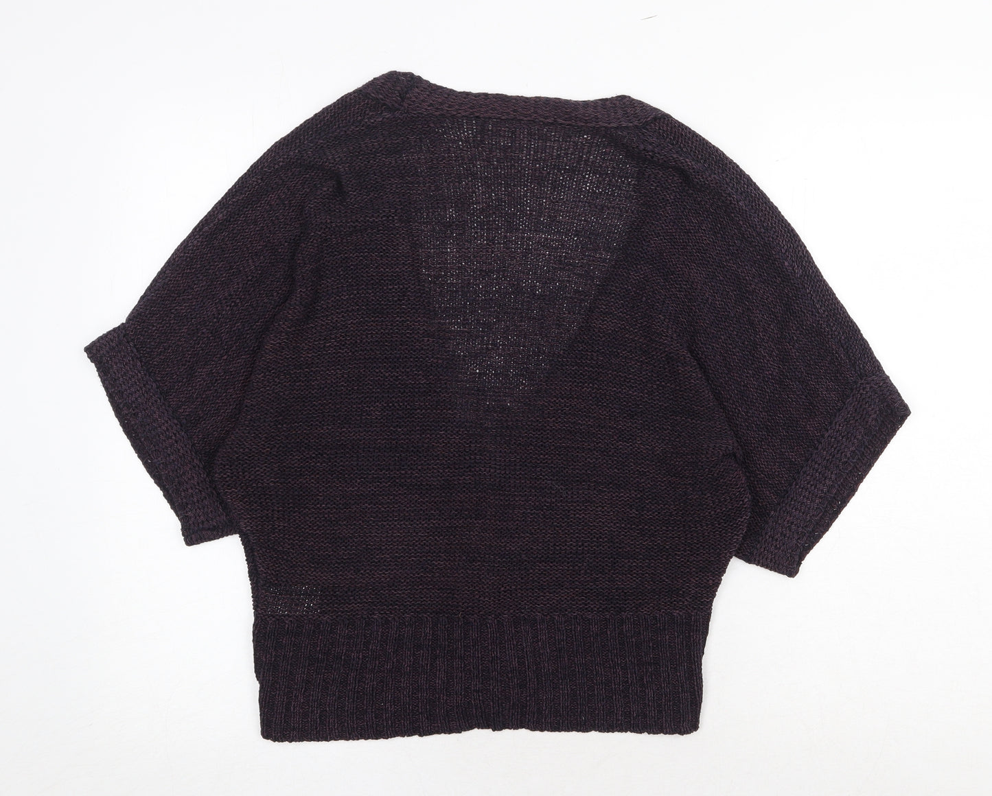 Wallis Womens Purple V-Neck Acrylic Cardigan Jumper Size M