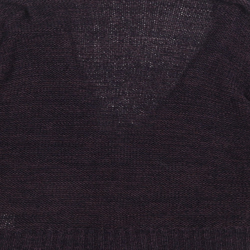 Wallis Womens Purple V-Neck Acrylic Cardigan Jumper Size M