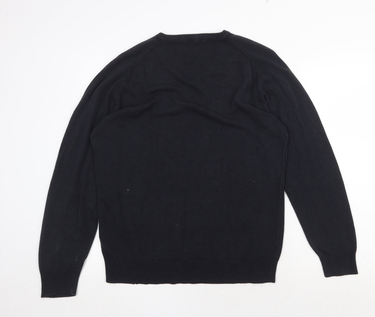 Marks and Spencer Womens Blue V-Neck Acrylic Pullover Jumper Size L