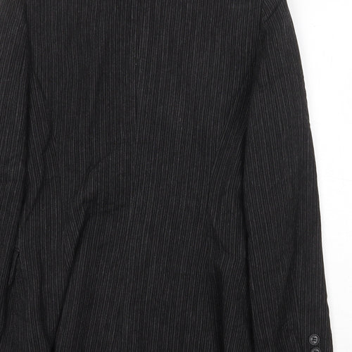 Mango Womens Black Striped Jacket Blazer Size 8 Button