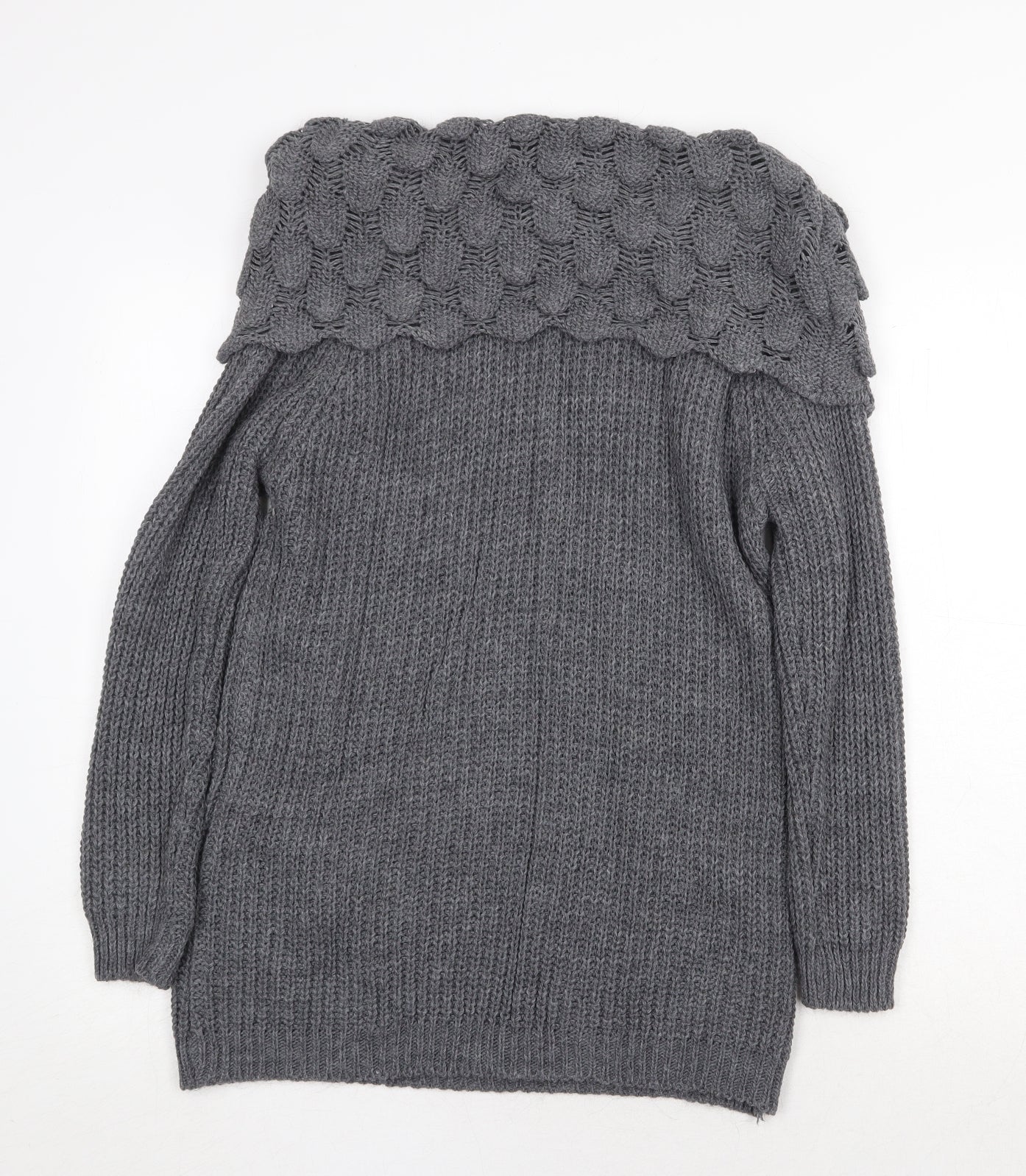 Quiz Womens Grey Roll Neck Acrylic Pullover Jumper Size M