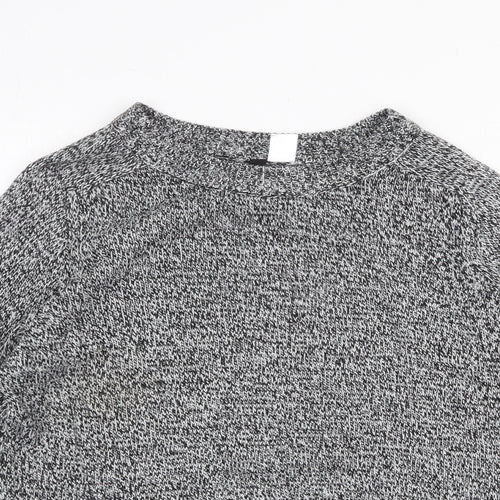 H&M Womens Grey Round Neck Acrylic Pullover Jumper Size S