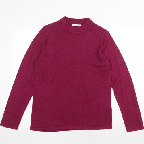 Marks and Spencer Womens Purple Round Neck Acrylic Pullover Jumper Size 12