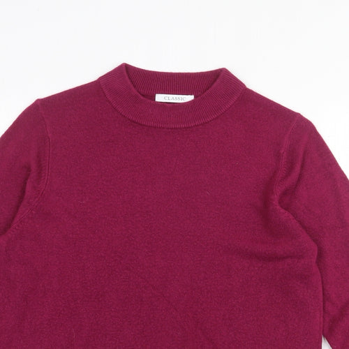 Marks and Spencer Womens Purple Round Neck Acrylic Pullover Jumper Size 12