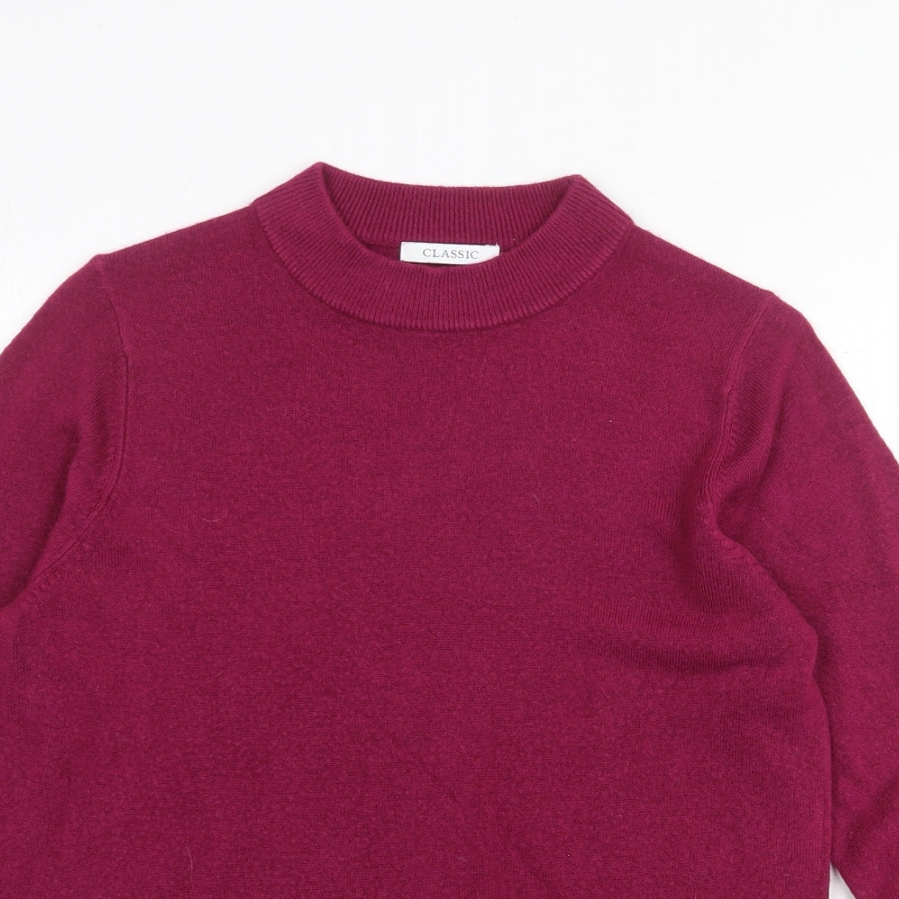Marks and Spencer Womens Purple Round Neck Acrylic Pullover Jumper Size 12