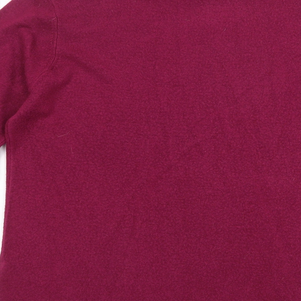 Marks and Spencer Womens Purple Round Neck Acrylic Pullover Jumper Size 12