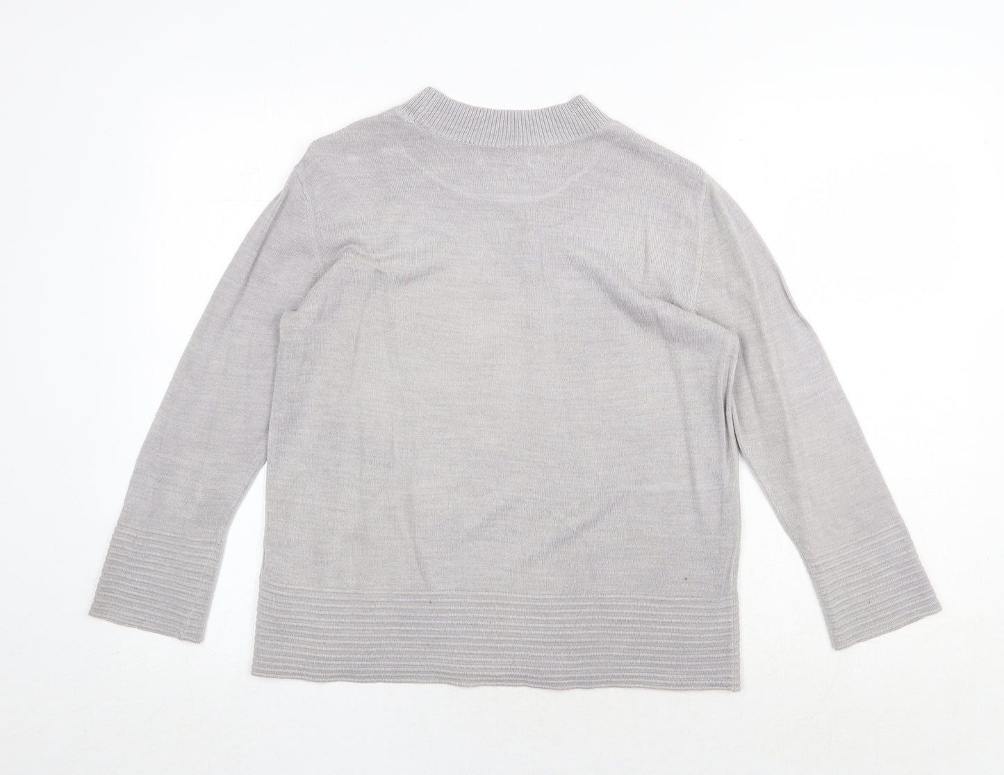 Marks and Spencer Womens Grey Round Neck Acrylic Pullover Jumper Size 12