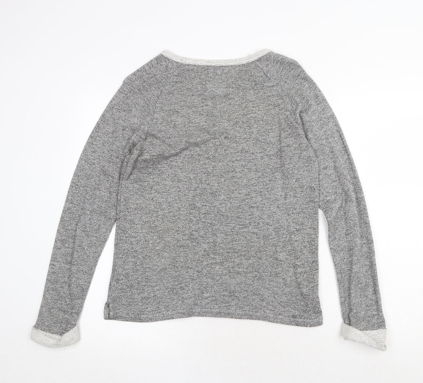 NEXT Womens Grey Round Neck Polka Dot Cotton Pullover Jumper Size 12