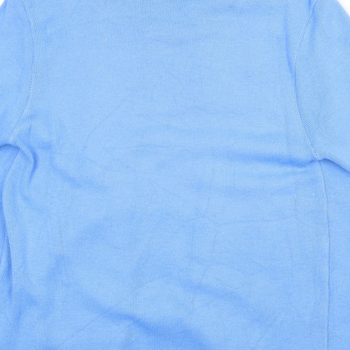 Glimpse Design Womens Blue Round Neck Striped Acrylic Cardigan Jumper Size S - Size S/M Twinset
