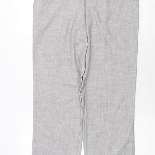 MTWTFSS Weekday Mens Grey Polyester Dress Pants Trousers Size M Regular Zip