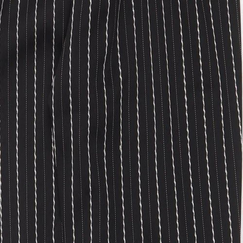 Select Womens Black Striped Polyester Trousers Size 10 Regular