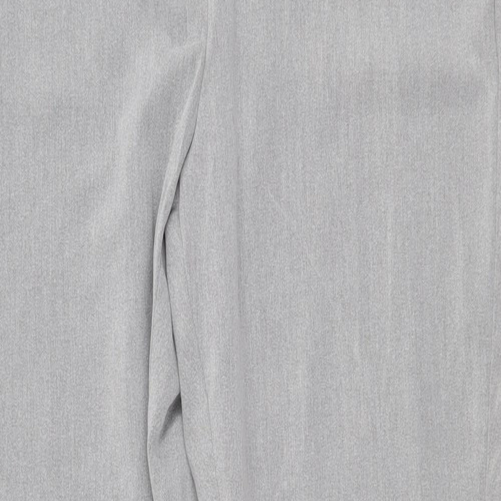 Marks and Spencer Womens Grey Viscose Chino Trousers Size 10 Regular Zip