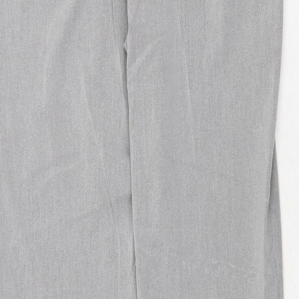 Marks and Spencer Womens Grey Viscose Chino Trousers Size 10 Regular Zip