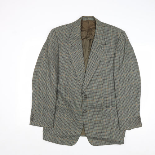 Harmer Mens Grey Geometric Polyester Jacket Blazer Size 40 Regular