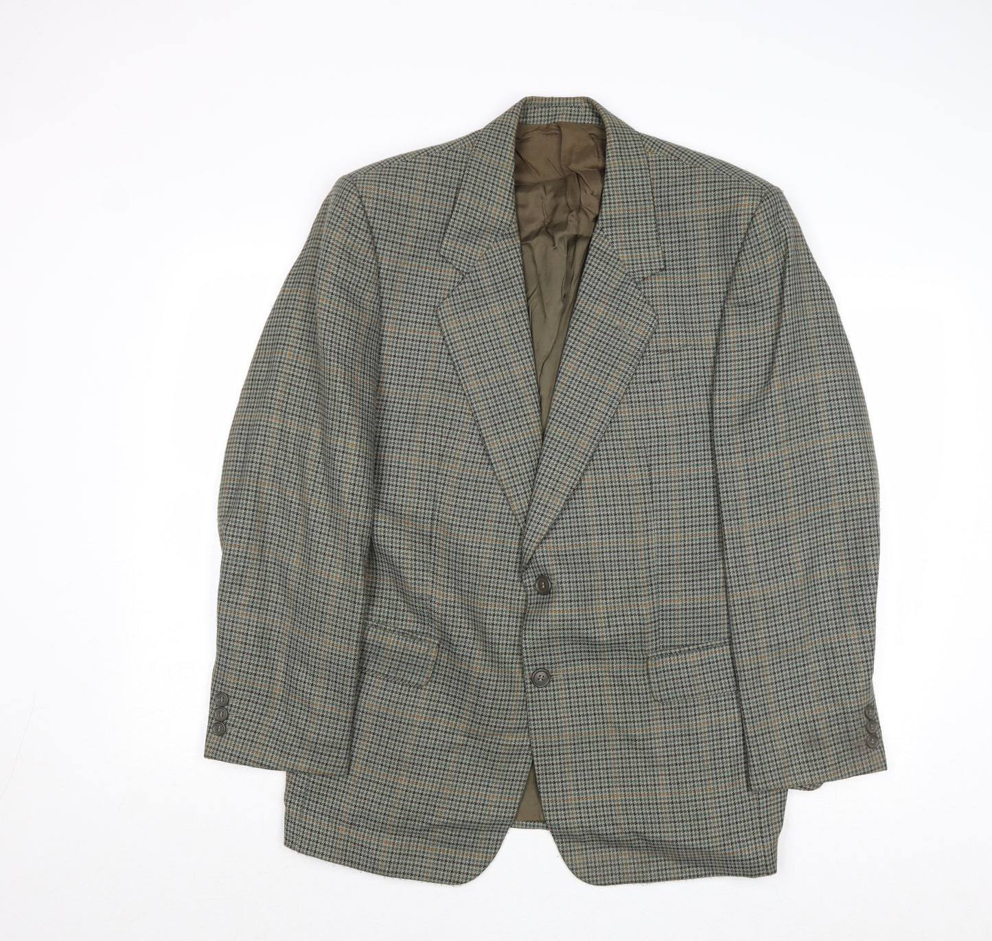 Harmer Mens Grey Geometric Polyester Jacket Blazer Size 40 Regular