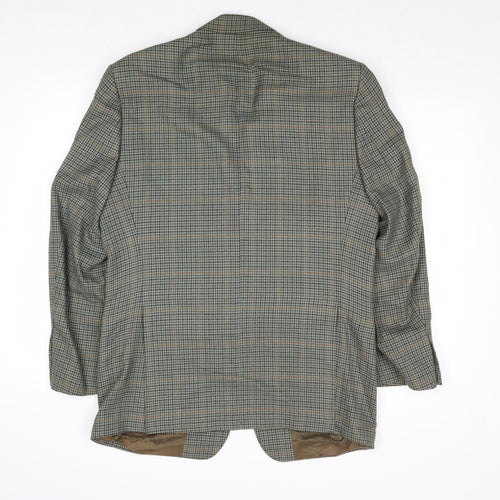 Harmer Mens Grey Geometric Polyester Jacket Blazer Size 40 Regular