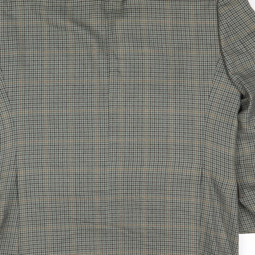 Harmer Mens Grey Geometric Polyester Jacket Blazer Size 40 Regular