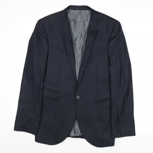 NEXT Mens Blue Polyester Jacket Suit Jacket Size 36 Regular