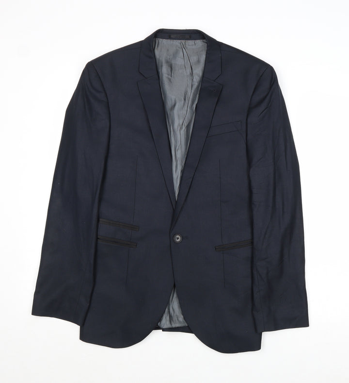NEXT Mens Blue Polyester Jacket Suit Jacket Size 36 Regular