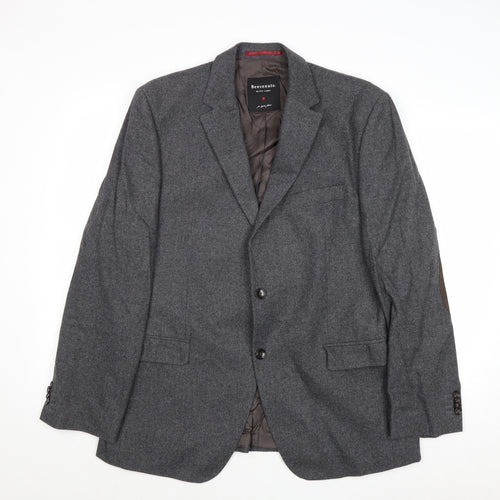 Benvenuto Mens Grey Wool Jacket Suit Jacket Size 42 Regular