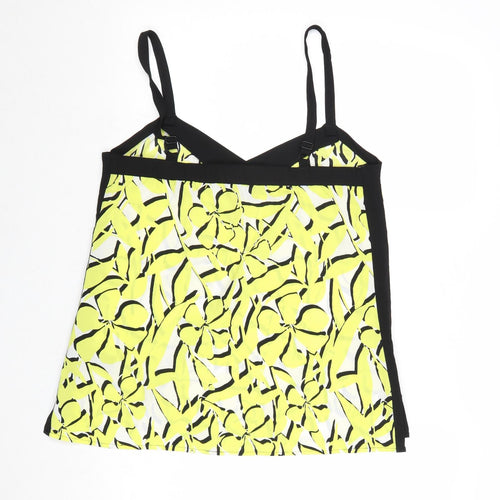 Principles Womens Yellow Geometric Polyester Basic Tank Size 12 V-Neck