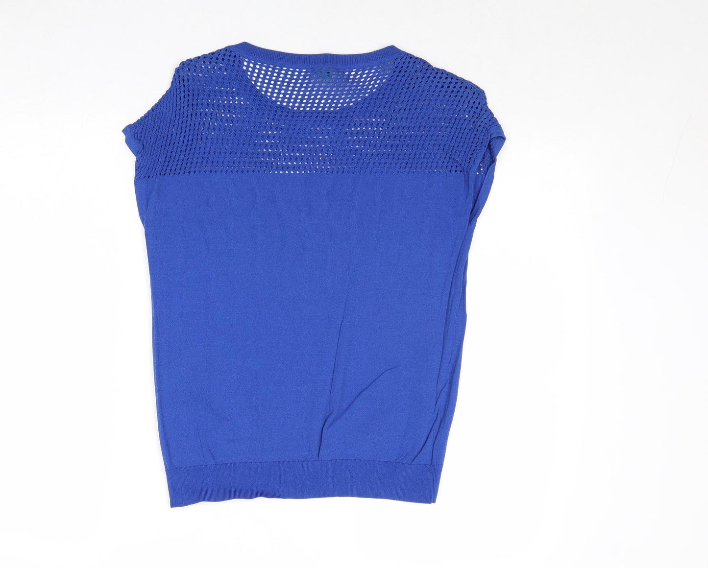 United Colors of Benetton Womens Blue Round Neck Viscose Pullover Jumper Size XS