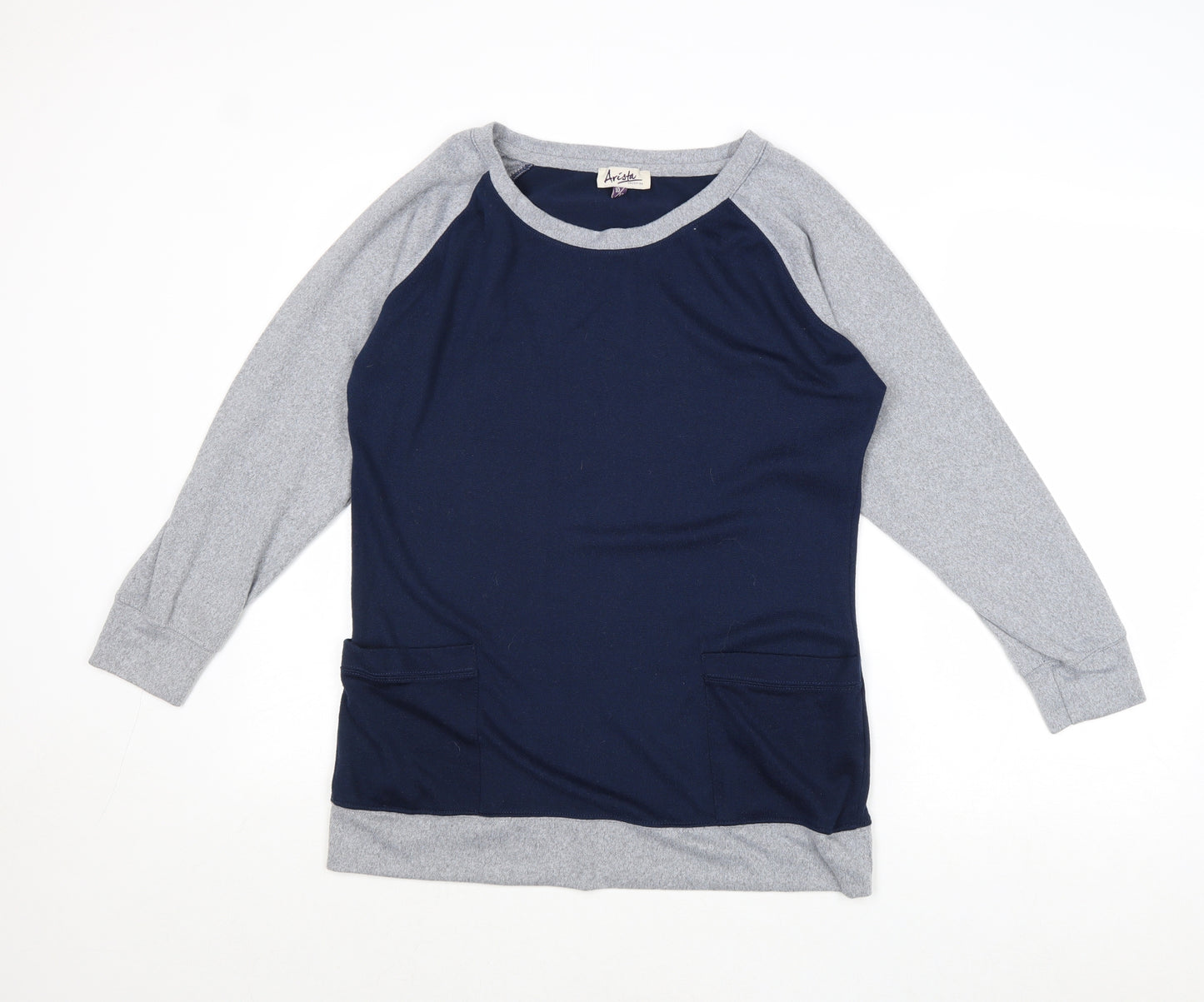 Arista Womens Blue Round Neck Polyester Pullover Jumper Size 10