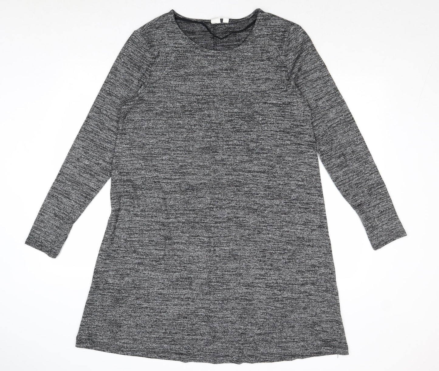 Gap Womens Silver Polyester Jumper Dress Size L Round Neck Pullover