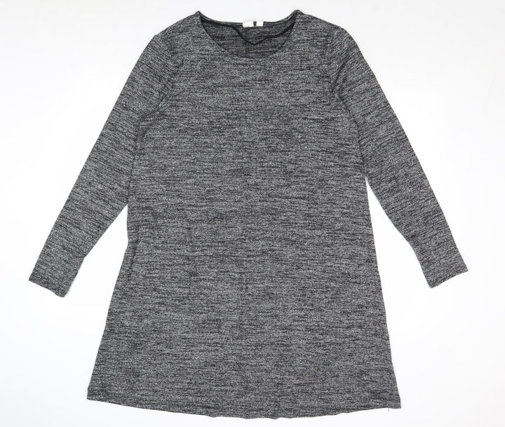 Gap Womens Silver Polyester Jumper Dress Size L Round Neck Pullover