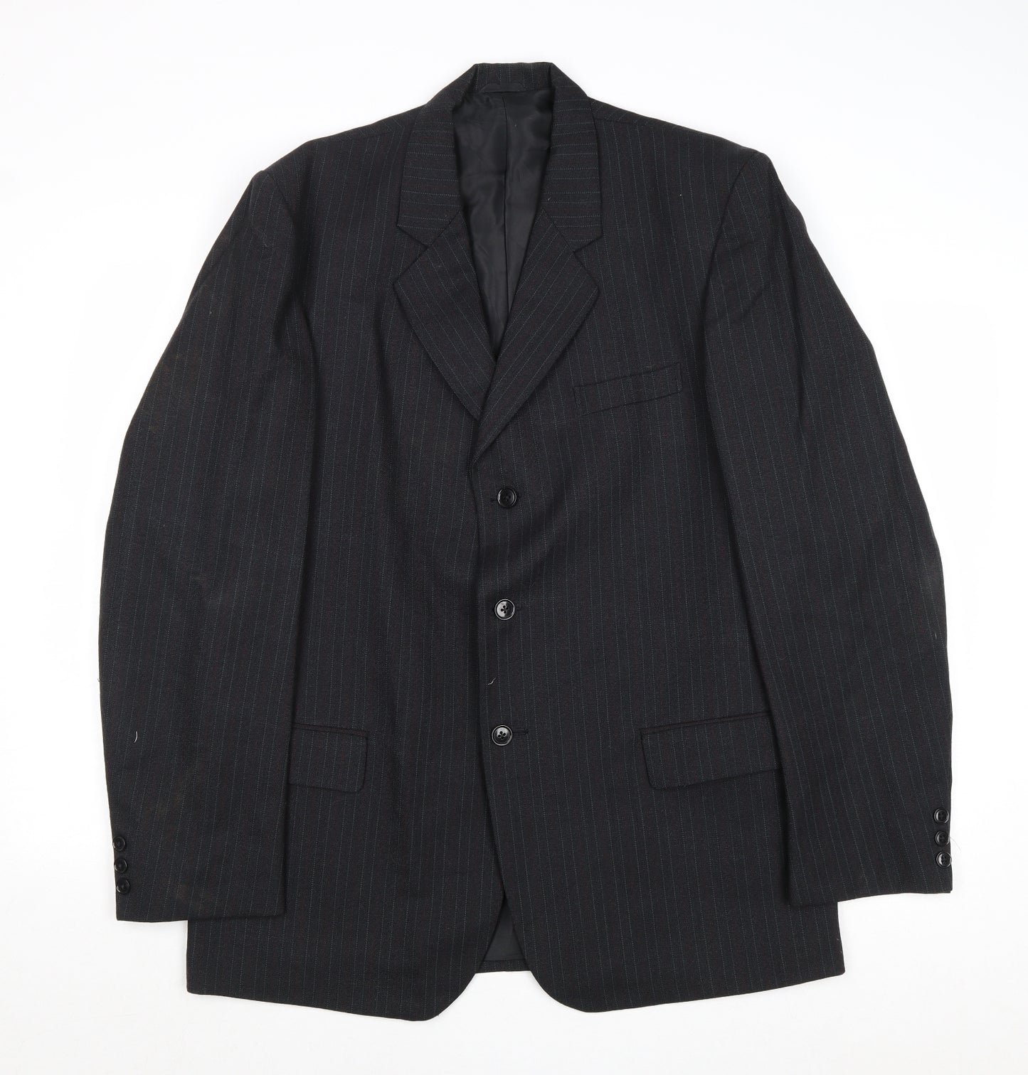 Ben Worsley Mens Black Striped Wool Jacket Suit Jacket Size 38 Regular