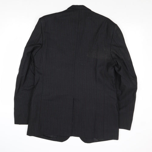Ben Worsley Mens Black Striped Wool Jacket Suit Jacket Size 38 Regular