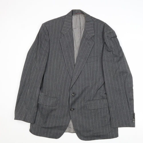 Mr Harry Mens Grey Striped Wool Jacket Suit Jacket Size 38 Regular