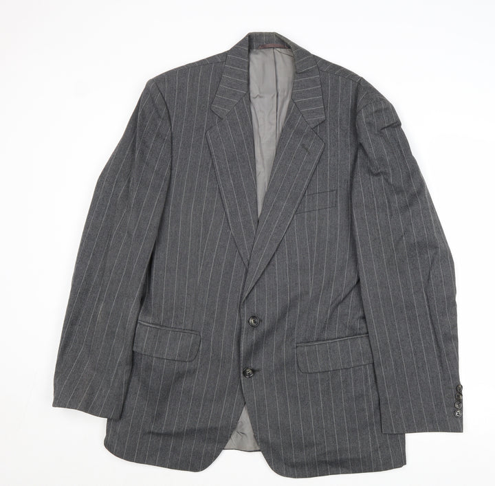 Mr Harry Mens Grey Striped Wool Jacket Suit Jacket Size 38 Regular