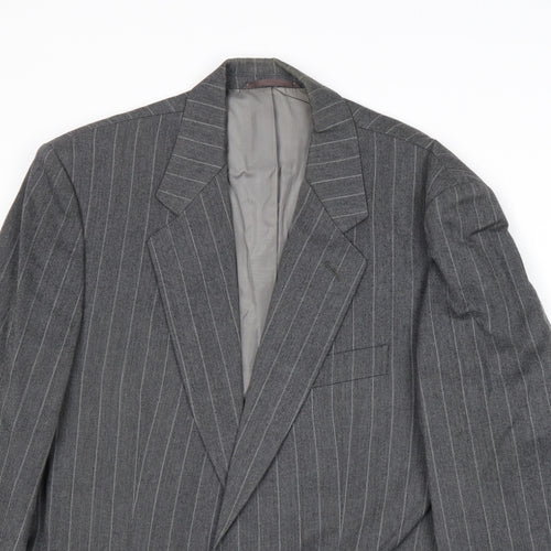 Mr Harry Mens Grey Striped Wool Jacket Suit Jacket Size 38 Regular