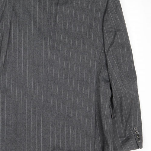 Mr Harry Mens Grey Striped Wool Jacket Suit Jacket Size 38 Regular